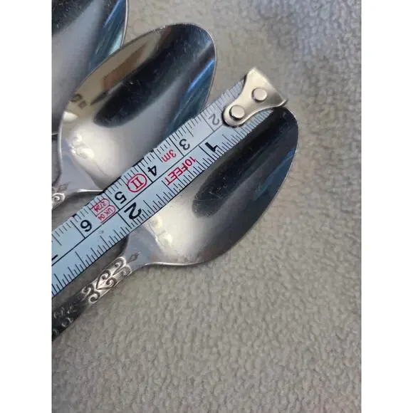 Lot 2 Vintage Interpur Stainless Japan Teaspoon Silverware Flatware Black Swirl - Picture 4 of 6